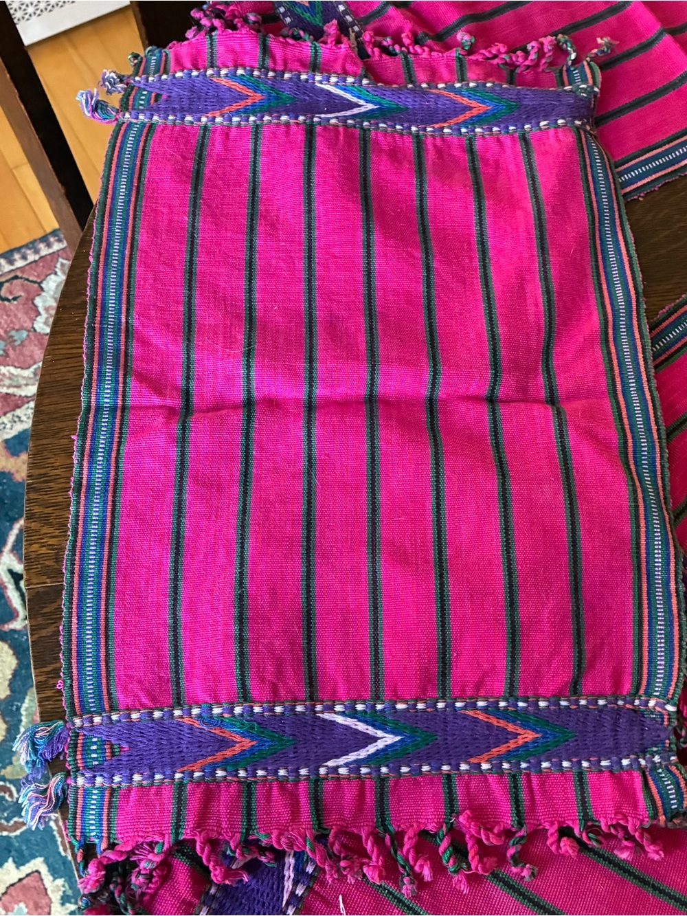 Vivid Fuchsia handwoven Guatemalan placemats